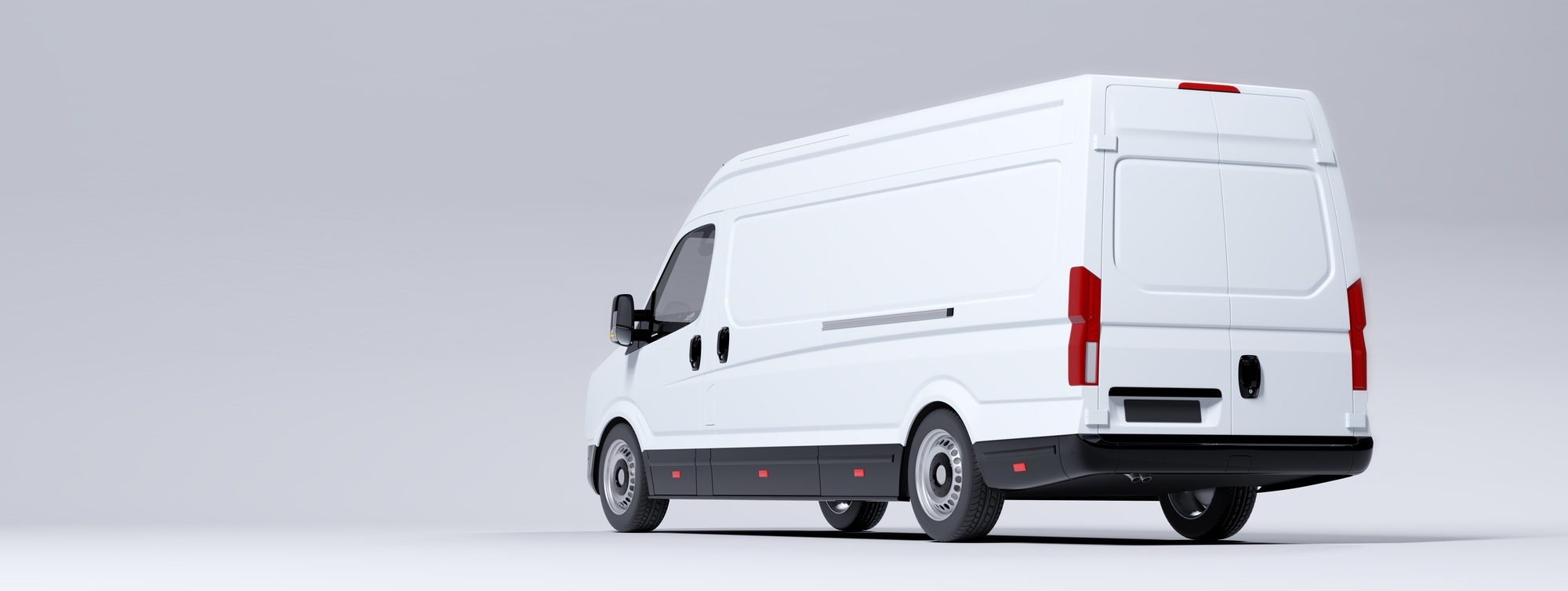 Commercial van truck on white background. Transport and shipping